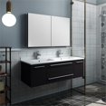 thumbnail image 2 of Fresca Lucera 48" Espresso Wall Hung Double Undermount Sink Modern Bathroom Vanity w/ Medicine Cabinet, 2 of 7
