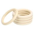 thumbnail image 1 of Anillos de madera Uxcell de 80 mm 3.1" de grosor de 10 mm, paquete de 5 anillos de madera sin terminar, 1 of 7