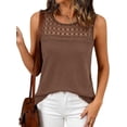 thumbnail image 7 of BTFBM Tank Top for Women Sleeveless Shirts Waffle Knit Vest Crew Neck Casual Outfits Loose Blouses Summer Tops, 7 of 7