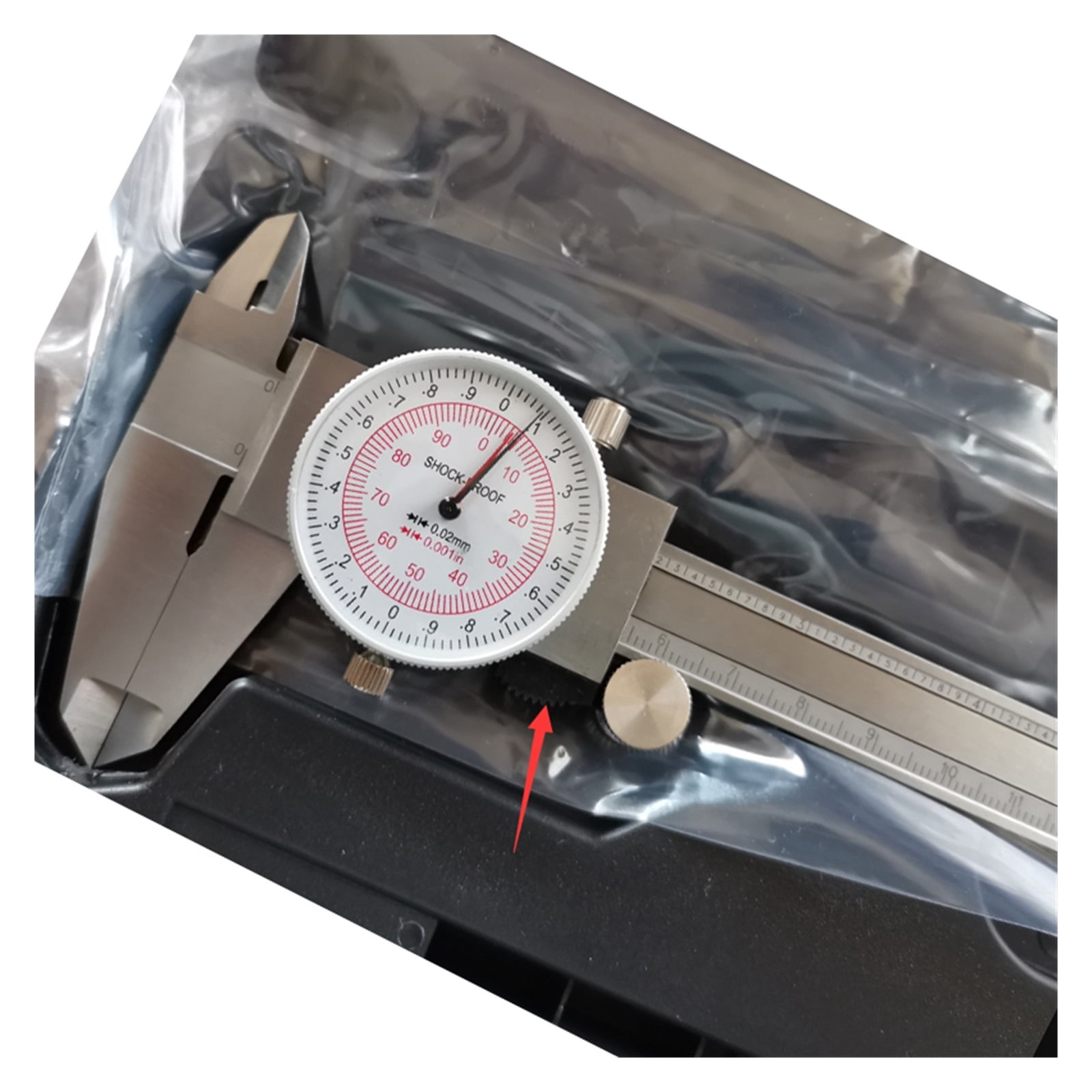 Dial Caliper Metric/INCH SAE Standard MM Dual Hand Reading Scale Vernier Measuring Tool