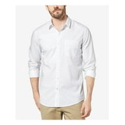 DOCKERS Mens White Collared Slim Fit Dress Shirt S