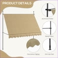 thumbnail image 6 of Patio Awning | 118" Manual Retractable Non-Screw UV Shade, For Porch Deck Window Door, Beige | Aluminum | Brown, 6 of 11