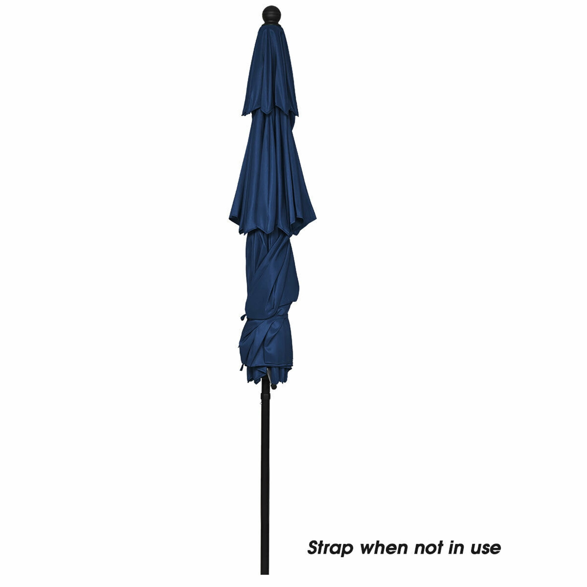 Gymax 10ft 3 Tier Patio Market Umbrella Aluminum Sunshade Shelter Double Vented Navy
