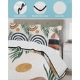thumbnail image 4 of Quilts Full Size, Boho Middle Century Soft Comforter Bedding Set for Bed, Modern Abstract Botanical Geometric Lightweight Quilted Bedspread with Pillow Cover(2 Pieces) for All Season, 78x90 Inch, 4 of 6
