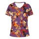 thumbnail image 4 of Fiudx Ofertas Relámpago Camiseta de Manga Corta con Cuello En V y Estampado Floral Informal de Moda para Mujer, 4 of 4