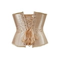 thumbnail image 5 of Aunavey Womens Satin Corset Underbust Boned Waist Cincher Bustier Girdle Shaper, 5 of 7