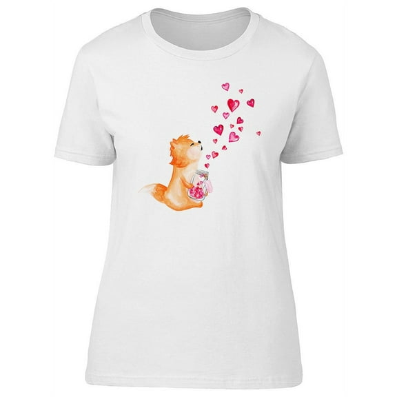 Fox Holding Heart Jar Tee Women's -Image by Shutterstock