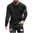 thumbnail image 5 of Tawop Black T Shirts for Men Crew Neck Long Sleeve Pullover Graphic Casual Black L, 5 of 5
