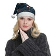 thumbnail image 5 of KLL Christmas Hats for Adults Plush Christmas Dachshund Print Santa Hat Xmas Fluffy Santa Claus Hat for Women Men, 5 of 6