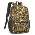 thumbnail image 2 of Black and Brown Leopard Print 17" School Backpacks for Teens,Waterproof Oxford Fabric,S-Shape Padded Straps for School,Travel,Hiking,Camping, 2 of 6