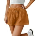 thumbnail image 2 of Aloohaidyvio Womens Cotton Linen Shorts 2025 Comfy Summer Drawstring High Waist Shorts for Women, 2 of 7
