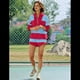 thumbnail image 4 of Conjunto Deportivo de 2 Piezas A Rayas para Mujer, Chándal Extragrande, Conjunto de Top y Pantalones Cortos con Bolsillos, Rojo y Azul Talla M, 4 of 9
