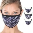 thumbnail image 1 of 3 Packs of Camouflage Print Fashion Washable Adults Unisex One Size Face Covering Mask - Navy Camouflage (3 Packs), 1 of 3
