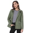 thumbnail image 1 of Chaqueta utilitaria ligera con bolsillos con solapa en la cintura con cordón para mujer Verde S, 1 of 7