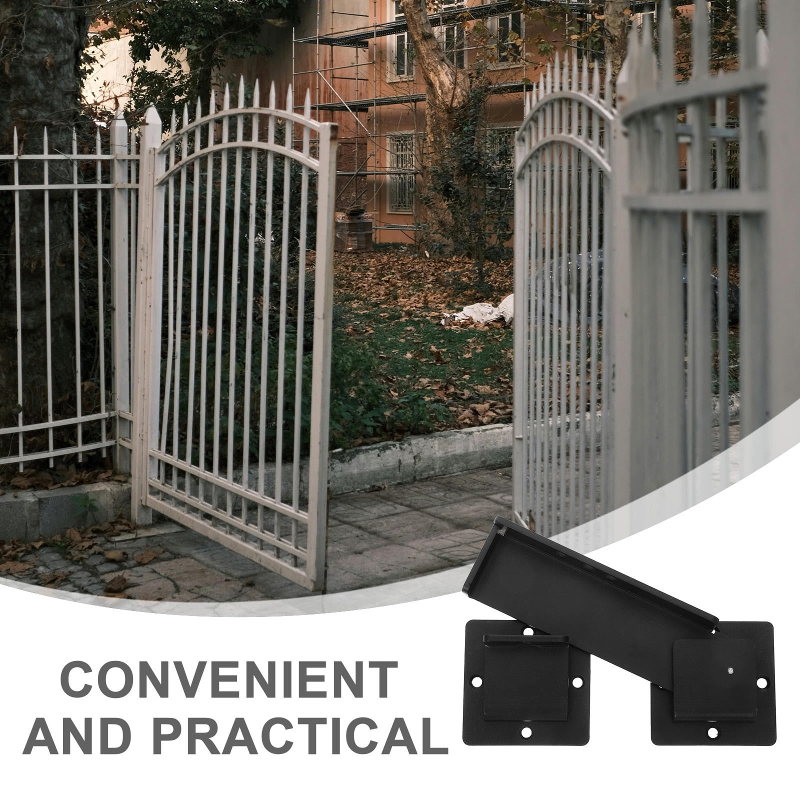 HONMEET Black Aluminum Alloy Gate Latch Lock for Outdoor Wooden Fence, 1 Piece Hardware Accessory