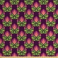 thumbnail image 1 of Ethnic Fabric by the Yard, Floral Art Pattern East European Folkloric Style Vintage Blossoms, Upholstery Fabric for Dining Chairs Home Decor Accents, Purple Magenta by Ambesonne, 1 of 4