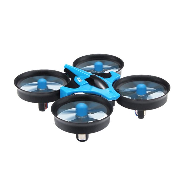 2 Uds H36 LED 6 Ejes Mini RC Drone 4CH Cuadricóptero Retorno Una Tecla () Azul