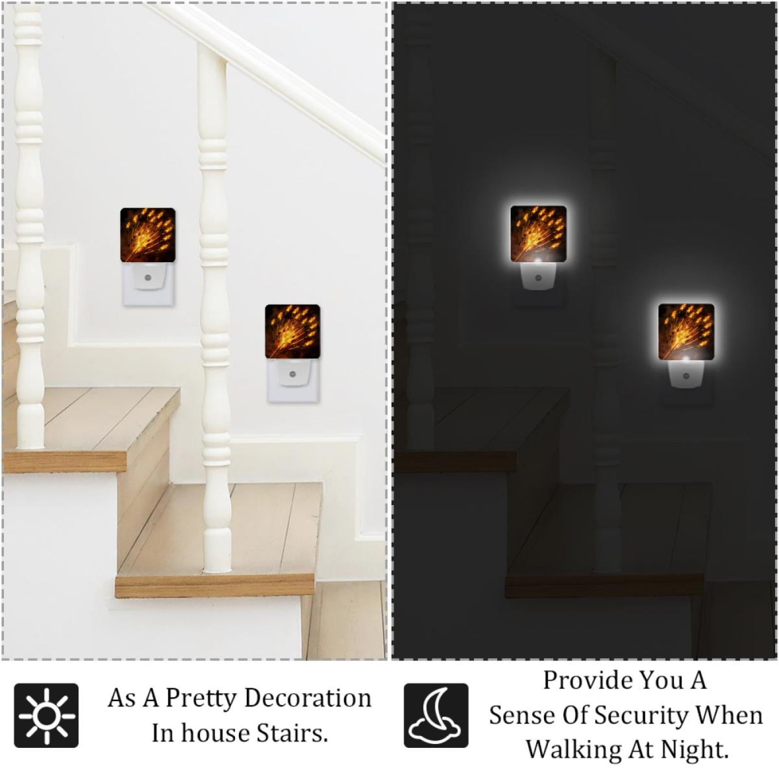 PhooArto Fire and Darts Plug in LED Night Light Auto Sensor Dusk to Dawn Decorative Night for Bedroom, Bathroom, Kitchen, Hallway, Stairs, Baby's Room, Energy Saving