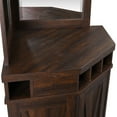thumbnail image 4 of Home Source Corner Bar Unit with Two Glass Shelves, built-in Wine Rack and Lower Cabinet, Mahogany, 4 of 6
