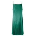 thumbnail image 4 of IQPE Women‘s Sleeveless V-Neck Nightgown Slip Dress Soft Satin Chemise Loungewear Plus Size Green, 4 of 5