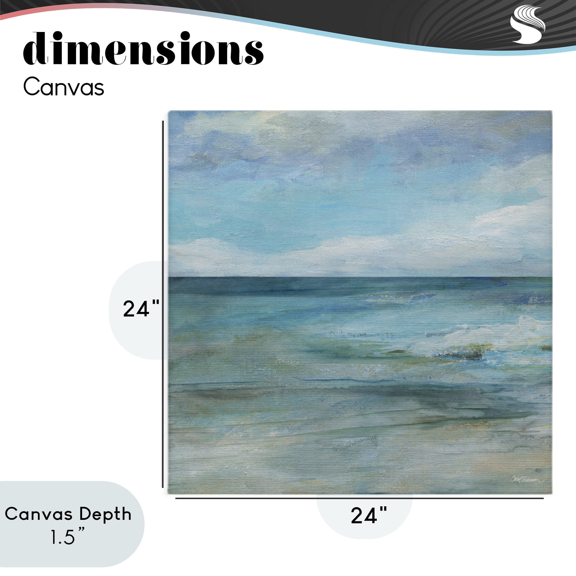 Stupell Industries Aqua Ocean Horizon Abstract Canvas Wall Art, design by Carol Robinson