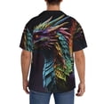 thumbnail image 3 of Honeii Dragon with Colorful Tail for Men's Short-Sleeved Button-Up Collared Shirt Featuring A Pocket, Perfect for Beach Vacations, And Travel Adventures.-Medium, 3 of 5