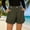 *Army Green, variant on Women's Corduroy Shorts with Pockets ,Casual Loose Fit Solid Color Summer Short Navy,Women's Plus XL