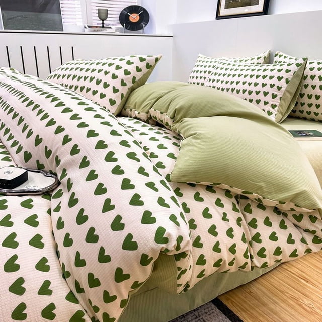 Korean Bed Sheet Set Foam Cotton Small Floral Four Piece Set Dormitory Bed Three Piece Set Quilt Set