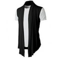thumbnail image 3 of Men's Shawl Casual Cardigan Sleeveless Drape Cape Lightweight Open Front Long Length Kimono Vest, 3 of 7