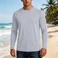 thumbnail image 2 of Men's Quick Dry Long Sleeve Rash Guard Shirts UPF 50+ UV Protection Tops Soft Loose Fit Outdoor Shirts for Cycling,XL,Light Gray, 2 of 7