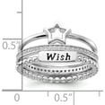 thumbnail image 5 of Sterling Silver Rhodium-Plated Black Ink Cz Star Wish 3 Ring Setsize 8 - Jbsp, 5 of 5