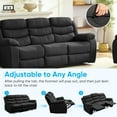 thumbnail image 6 of MUZZ Modern Reclining Sofa ,3-Seater Recliner Sofa with Cup Holders, Flip-Up Storage, Reversible Backrest and Footrest, Gray, 6 of 8