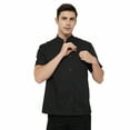 thumbnail image 4 of TOPTIE Short Sleeve Chef Coat Jacket Black Lightweight Button Chef Uniform, 4 of 9