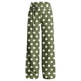 thumbnail image 4 of hoksml Women's Polka Dot Wide Leg Pants Fold Over Drawstring High Waist Casual Everyday Trousers, 4 of 6