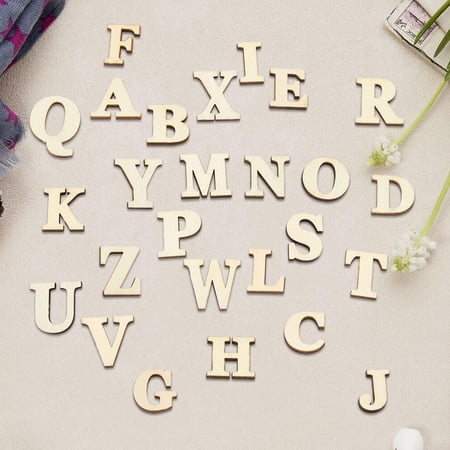 Qiilu Wooden Self-adhesive Numbers Letters for DIY Art Crafts Decor ...