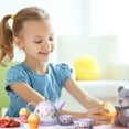 Merkapa 31 Piece Tin Tea Party Set for Little Girls, Fox Party Toys