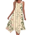 thumbnail image 1 of Ovzne Robes pour Femmes Robe de Plage Robes pour Femmes Sans Manches Col Rond Cordon Décontracté Volant Robe Trapèze Mini Robe pour Femmes Imprimée Liquidation, 1 of 7
