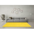thumbnail image 3 of Ahgly Company Machine Washable Indoor Rectangle Solid Yellow Modern Area Rugs, 7' x 10', 3 of 4