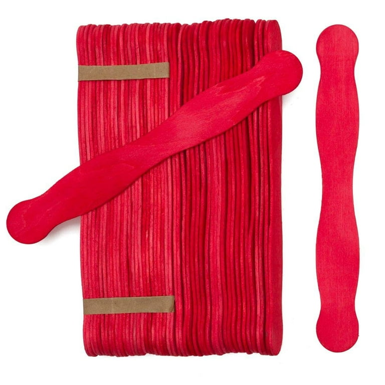 Wooden Red 8 Fan Handles, Wedding Programs, Paint Mixing, Pack 100, Jumbo  Craft Popsicle Sticks for Auction Bid Paddles, Wooden Wavy Flat Stems for  Any DIY Crafting Supplies Kit, by Woodpeckers 