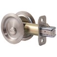 thumbnail image 3 of Round Pocket Door Lock, Privacy (Bed/Bath) Latch, 2-3/8" Backset, RCL, Satin Nickel by Stone Harbor Hardware, 3 of 5