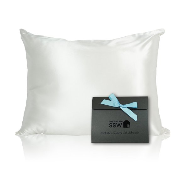 100% Mulberry Silk Pillowcase, Pure and Natural 6A grade, 22 Momme with Hidden Zipper
