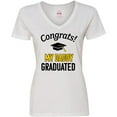 thumbnail image 3 of Inktastic Congrats My Daddy Graduated with cap Women's V-Neck T-Shirt, 3 of 5