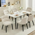 thumbnail image 3 of QinaQin Juego de 2 sillas de comedor tapizadas, diseño moderno mid century con tela tipo lino, respaldo alto y patas de madera, ideales para cocina, sala o restaurante, 3 of 8