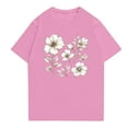 thumbnail image 2 of NAMTYQX Womens Oversized Tee Shirts Lightweight Graphic Crewneck Cool Bedrucken Comfy Casual Plus Size Short Sleeve Womens Casual Tops Pink Size 2XL, 2 of 4