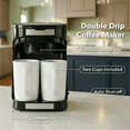 thumbnail image 5 of OVENTE Double Drip Coffee Maker. 2 Mugs Included. Coffee Machine. Auto Shut Off, Small Dual Drip Coffee Maker Machine. For Ground Coffee Only, Compact Kitchen or Office Essential, Black CMDD2MB, 5 of 9