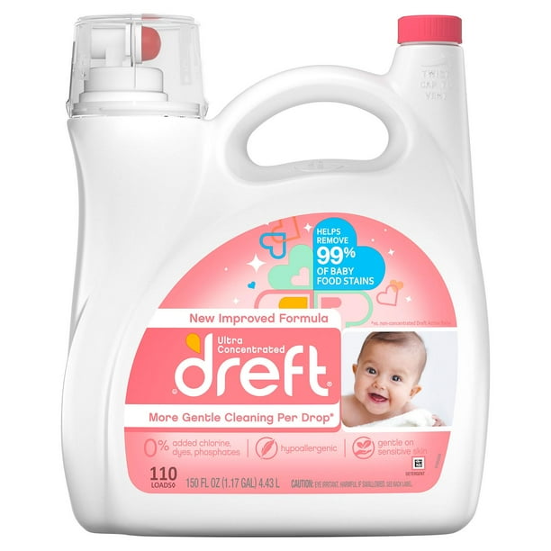 Dreft Ultra Concentrated Liquid Laundry Detergent, 110 Loads, 150 Fluid