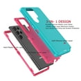 thumbnail image 2 of 6.8" Galaxy S22 Ultra 5G Cases, Njjex Heavy Duty Shockproof Protective Case for Galaxy S22 Ultra (6.8 Inch) with Tempered Glass Screen Protector - Turquoise, 2 of 7