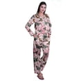 thumbnail image 2 of Moomaya Ensembles de Détente pour Femmes à Manches Longues, Pyjama à Col Cranté Boutonné, 2 of 6