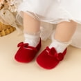 thumbnail image 3 of HsdsBebe Baby Girls Dress Shoes Infant Mary Jane Bowknot Soft Sole Shoes for Newborn First Walker, 3 of 8