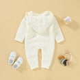 thumbnail image 2 of Baby Romper Knitted Newborn Girl Boy Jumpsuit Fashion Hooded Infant Clothing Long Sleeve Autumn Winter Overalls 0-18M, 2 of 5